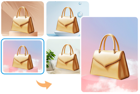 Generate AI backgrounds in various styles for a product photo