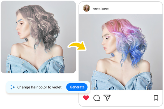 Change hair color with prompts