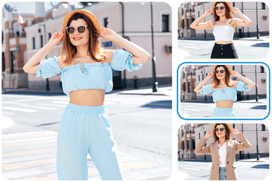 Try on different clothes virtually