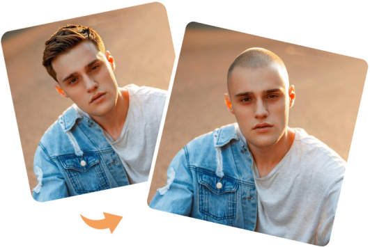 Change hairstyle to a buzz cut
