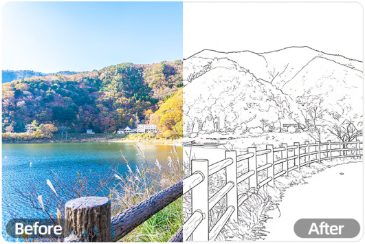 Turn photo into line art