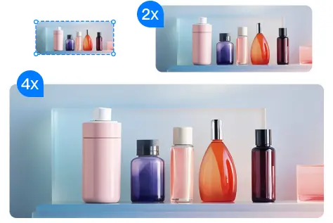 Enlarge photos to 2x and 4x