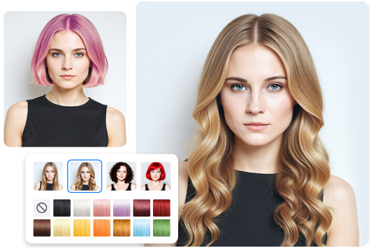 Customize hairstyle and hair color
