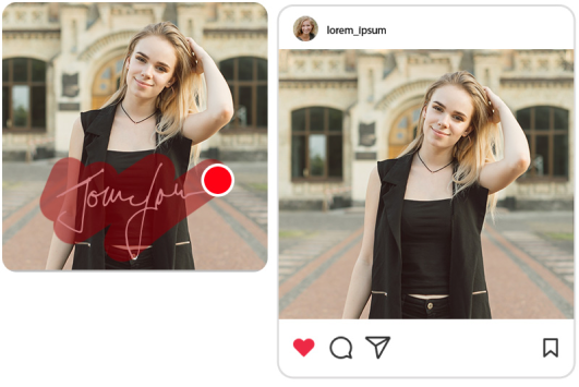 Remove signature from portrait