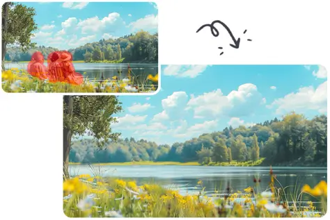Remove distracting people from landscape photography