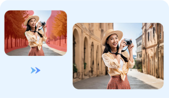 用于旅行照片的AI替换图像工具